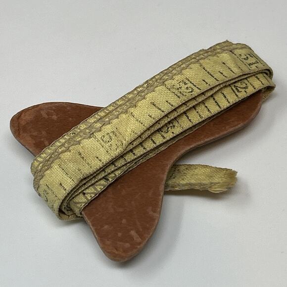 Vintage Tailors Measuring Tape Fabric Centimeter Yellow Seamstress Tool - Picture 1 of 7